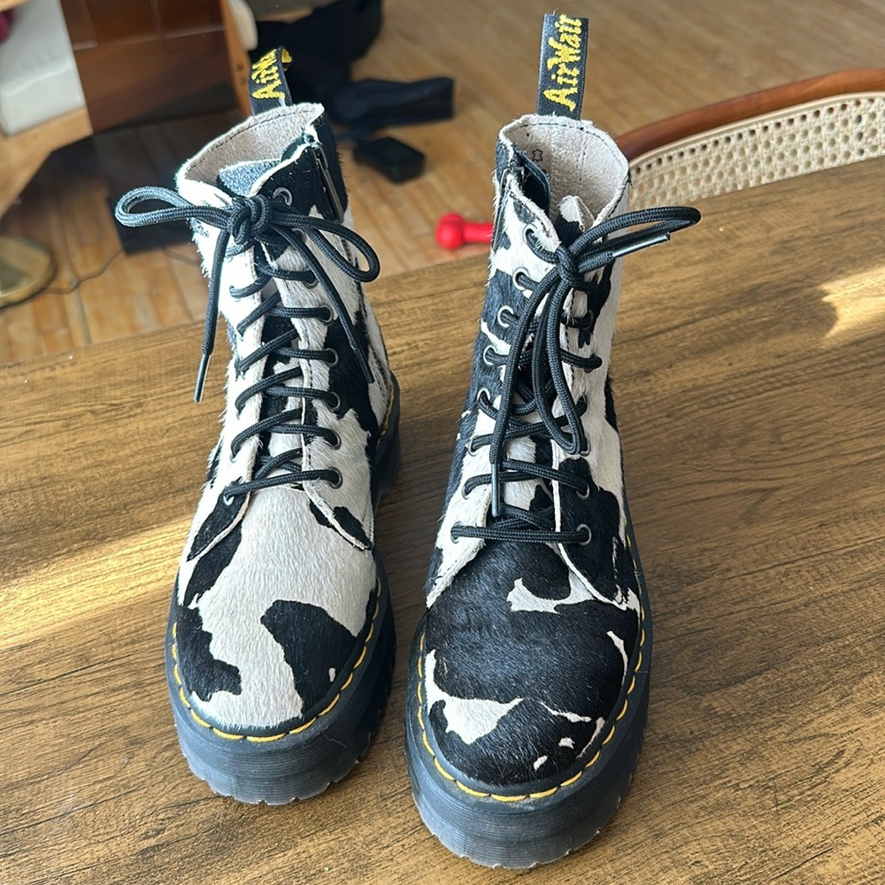 Jadon Boot Hair-On Cow Print Platforms